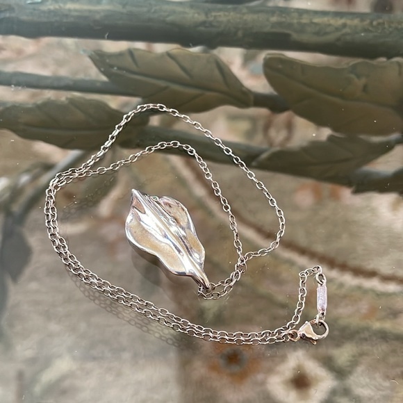 Tiffany Sterling Silver Leaf Pendant - Picture 5 of 9